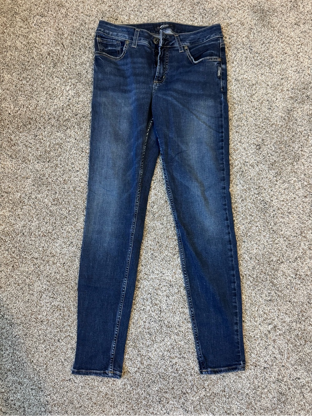 Silver Jeans Dark Blue Skinny Jeans - Stretch Denim